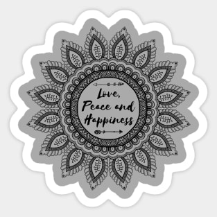 Love, Peace and Happiness Sticker